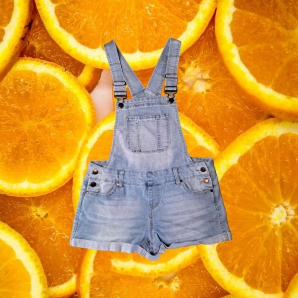 Blue‎ Spice Denim Rolled Cuff Shortalls Size 9